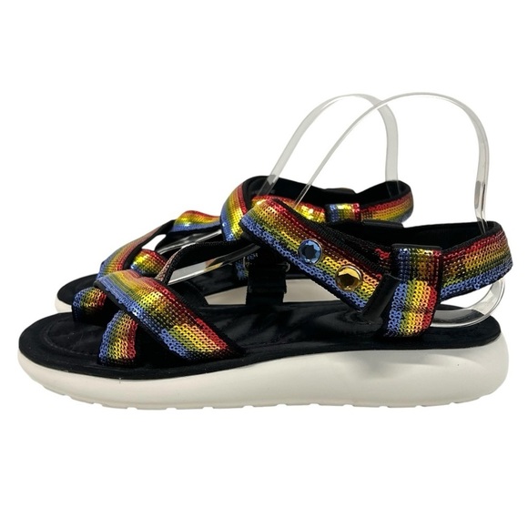 Marc Jacobs Comet Sport Rainbow Sequin Platform Sporty Outdoor Sandals Women 40 - Picture 5 of 15